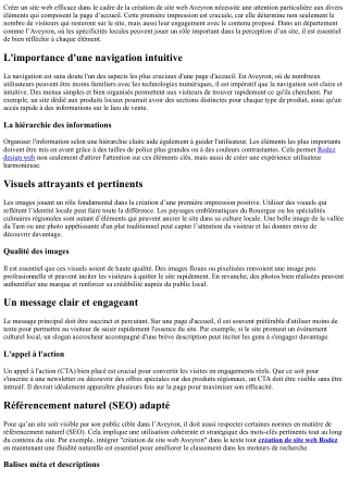 Les éléments indispensables d’une page d’accueil réussie pour les sites aveyronn