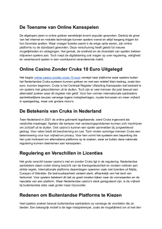 online casino zonder cruks 10 euro