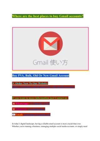 Where are the best places to buy Gmail accounts_