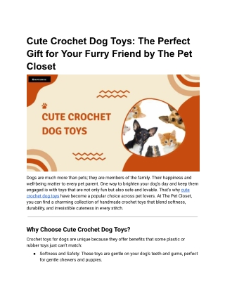 Cute Crochet Dog Toys