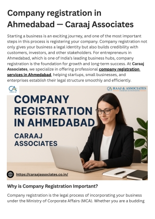 Company registration in Ahmedabad — Caraaj Associates