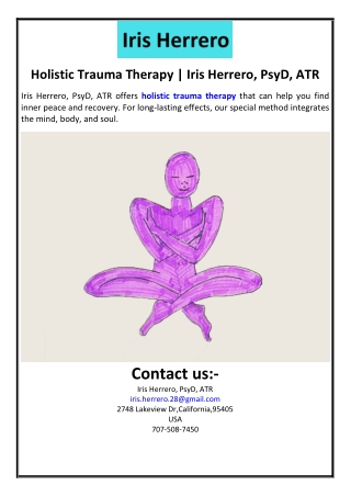 Holistic Trauma Therapy | Iris Herrero, PsyD, ATR