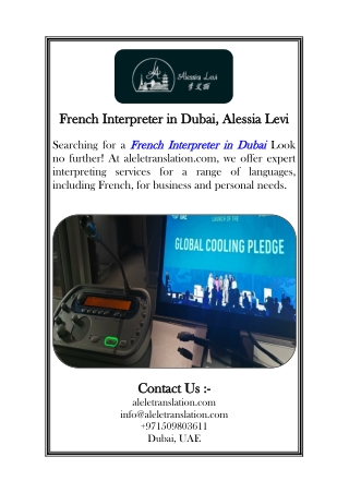 French Interpreter in Dubai, Alessia Levi