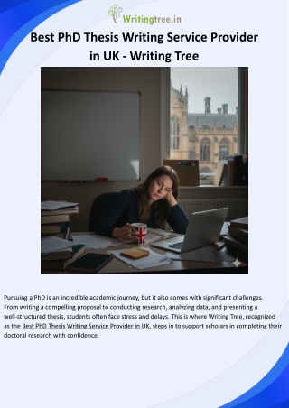 Best PhD Thesis Writing Service Provider in UK – Writing Tree