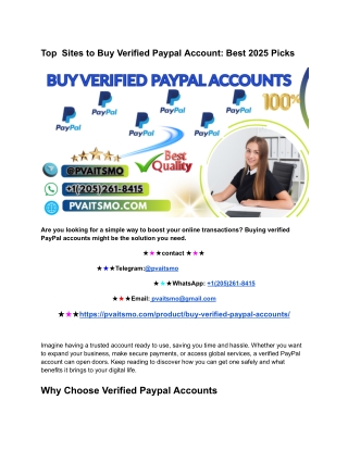 Best 7 Places to Buy Verified PayPal Accounts in the USA