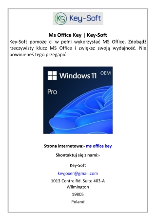 Ms Office Key  Key-Soft