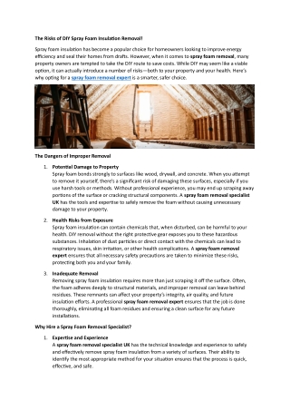 The Risks of DIY Spray Foam Insulation Removal!!