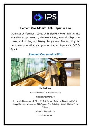 Element One Monitor Lifts  Ipsmena.co