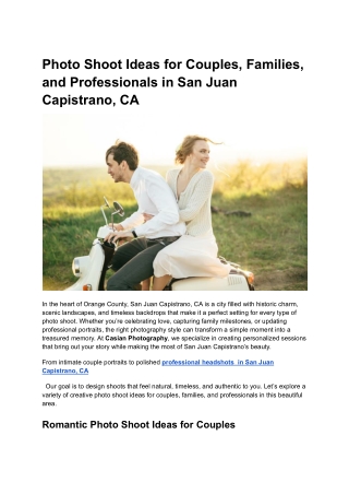 Photo Shoot Ideas for Couples, Families, and Professionals in San Juan Capistrano, CA (1)