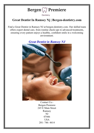 Great Dentist In Ramsey Nj  Bergen-dentistry.com
