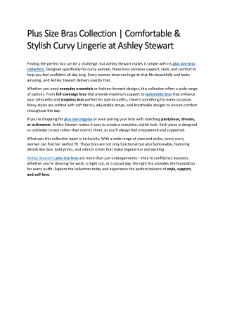 Plus Size Bras Collection