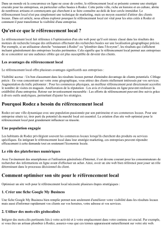 L'importance du référencement local pour les sites créés à Rodez.