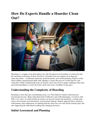 How Do Experts Handle a Hoarder Clean Out