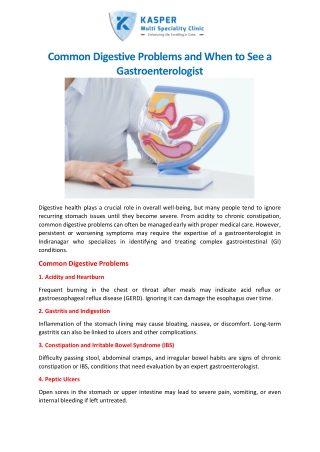 Common Digestive Problems and When to See a Gastroenterologist