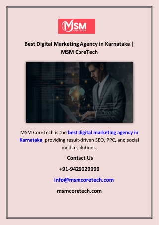 Best Digital Marketing Agency in Karnataka   MSM CoreTech (1)