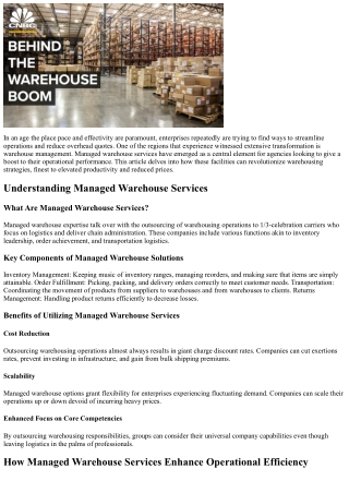 How Administered Distribution Facilities Improve Productivity