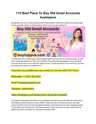 173 Best Place To Buy Old Gmail Accounts buytoppva