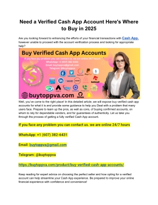 Need a Verified Cash App Account Here's Where to Buy in 2025