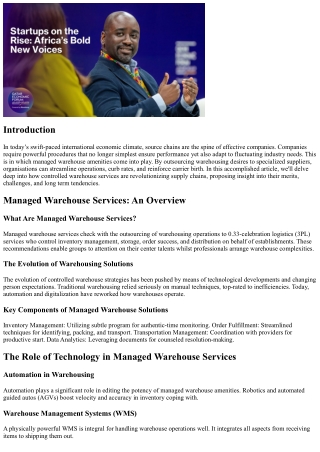 Transforming Logistics Networks with Handled Warehouse Services