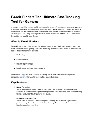 Faceit Finder_ The Ultimate Stat-Tracking Tool for Gamers