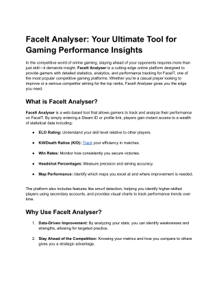 FaceIt Analyser_ Your Ultimate Tool for Gaming Performance Insights