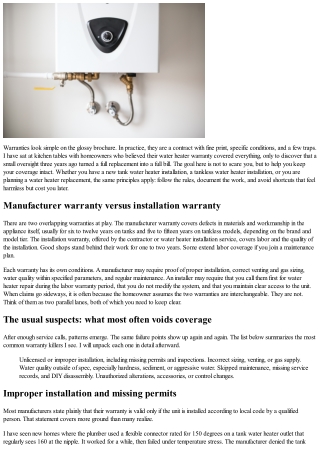 What Voids Your Water Heater Installation Warranty?