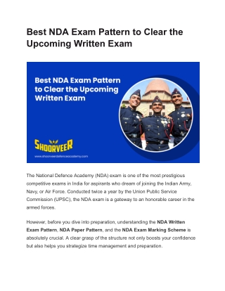 Best NDA Exam Pattern to Clear the Upcoming Written Exam