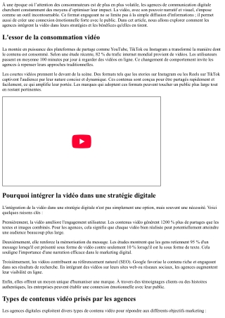 Le rôle croissant des vidéos dans la stratégie des agences de communications dig