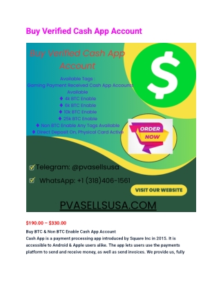 Buy Verified Cash App Account