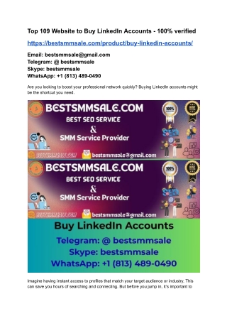 Top 109 Website to Buy LinkedIn Accounts - 100% verified