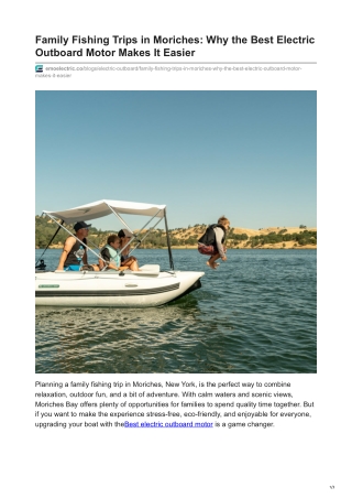 Family Fishing Trips in Moriches Why the Best Electric Outboard Motor Makes It Easier