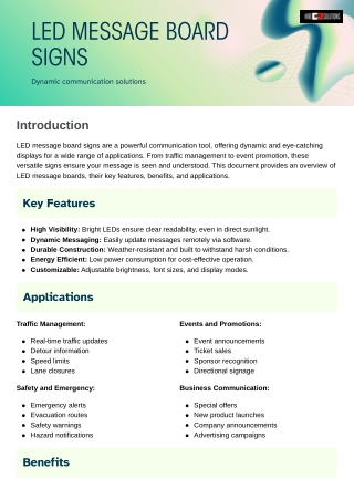 LED Sign Hire Sydney – Dynamic Variable Message Boards