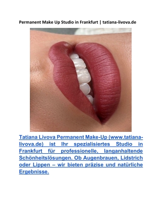 Permanent make up Frankfurt | tatiana-livova.de