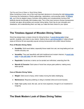 The Pros and Cons of Glass vs