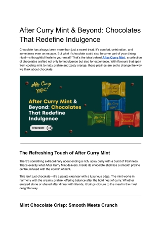 After Curry Mint & Beyond_ Chocolates That Redefine Indulgence