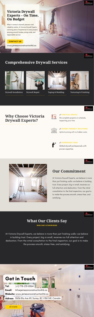 Victoria Drywall Experts – On Time, On Budget