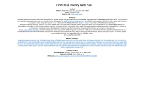 First Class Jewelry and Loan
