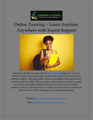 Online Tutoring – Learn Anytime, Anywhere with Expert Support