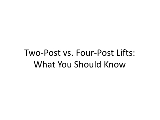 Two-Post vs. Four-Post Lifts in NC