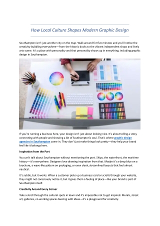 How Local Culture Shapes Modern Graphic Design