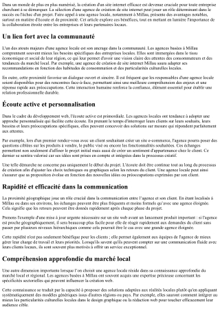 Faire appel aux services d'une agence locale: avantages en termes d'écoute et pr