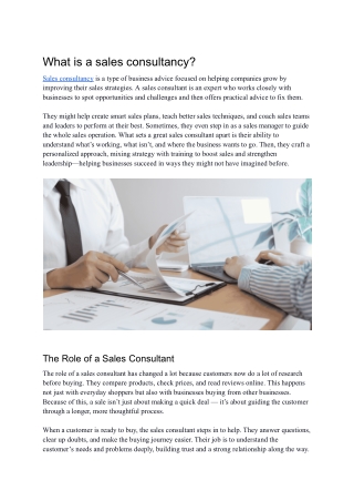 What is a sales consultancy