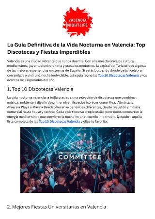 Mejores Fiestas Universitarias En Valencia