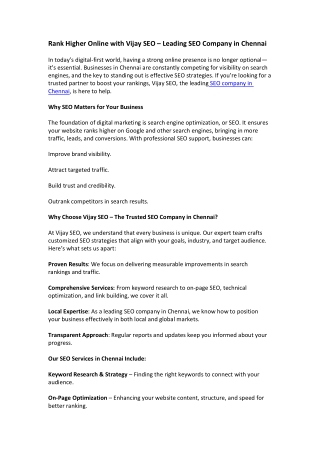 Rank Higher Online with Vijay SEO – Leading SEO Co.docx