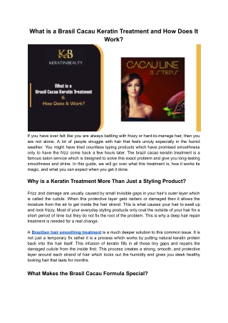 What is a Brasil Cacau Keratin Treatment and How Does It Work