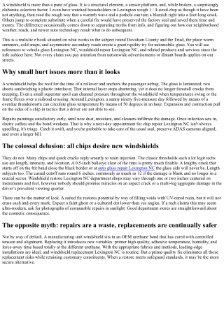 Windshield Repair Lexington NC: Myths and Facts Every Driver Should Know