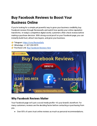 Buy Facebook Reviews to Boost Your Business Online