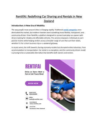 RentifAI Redefining Car Sharing and Rentals in New Zealand