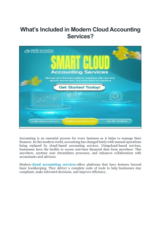What’s Included in Modern Cloud Accounting Services