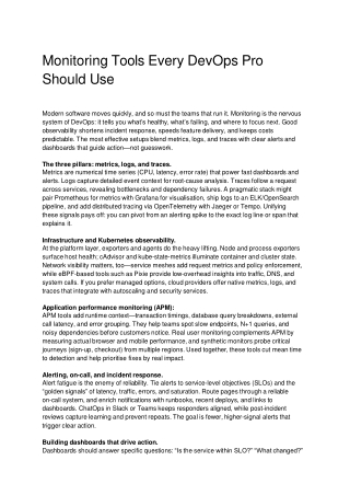 Monitoring Tools Every DevOps Pro Should Use